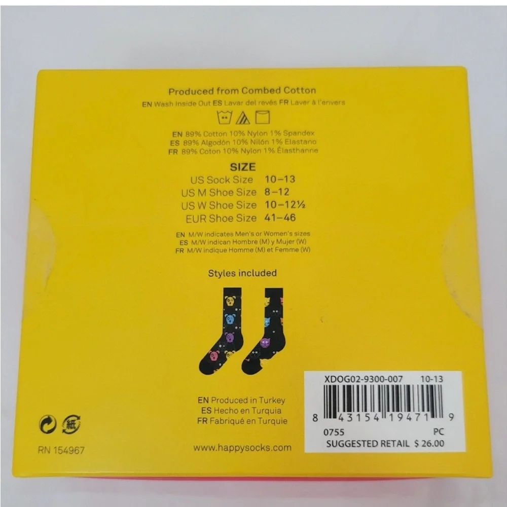 Happy Socks Black Cat Pattern Clothing